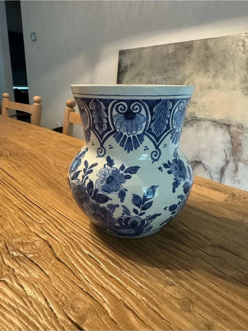 Blue and White Floral Ceramic Vase
